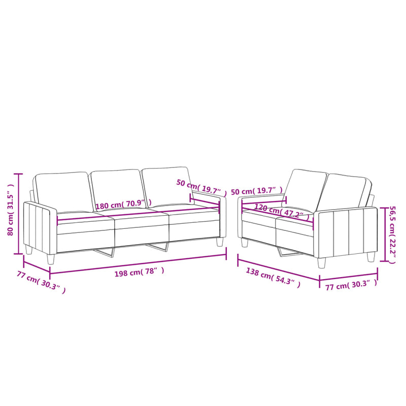 vidaXL 2 Piece Sofa Set with Cushions Grey Faux Leather