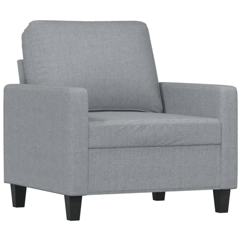 3 Piece Sofa Set with Cushions Light Grey Fabric