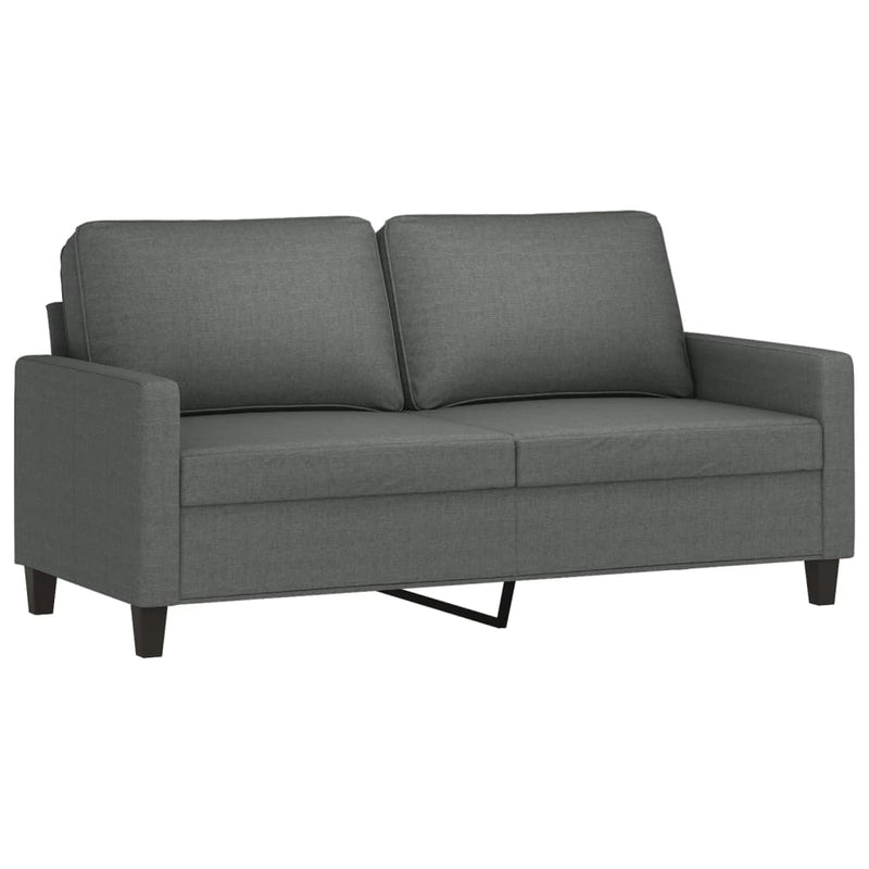 vidaXL 2 Piece Sofa Set with Cushions Dark Grey Fabric