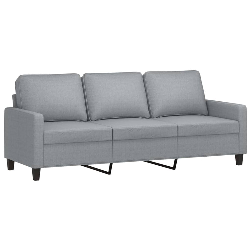 vidaXL 2 Piece Sofa Set with Cushions Light Grey Fabric