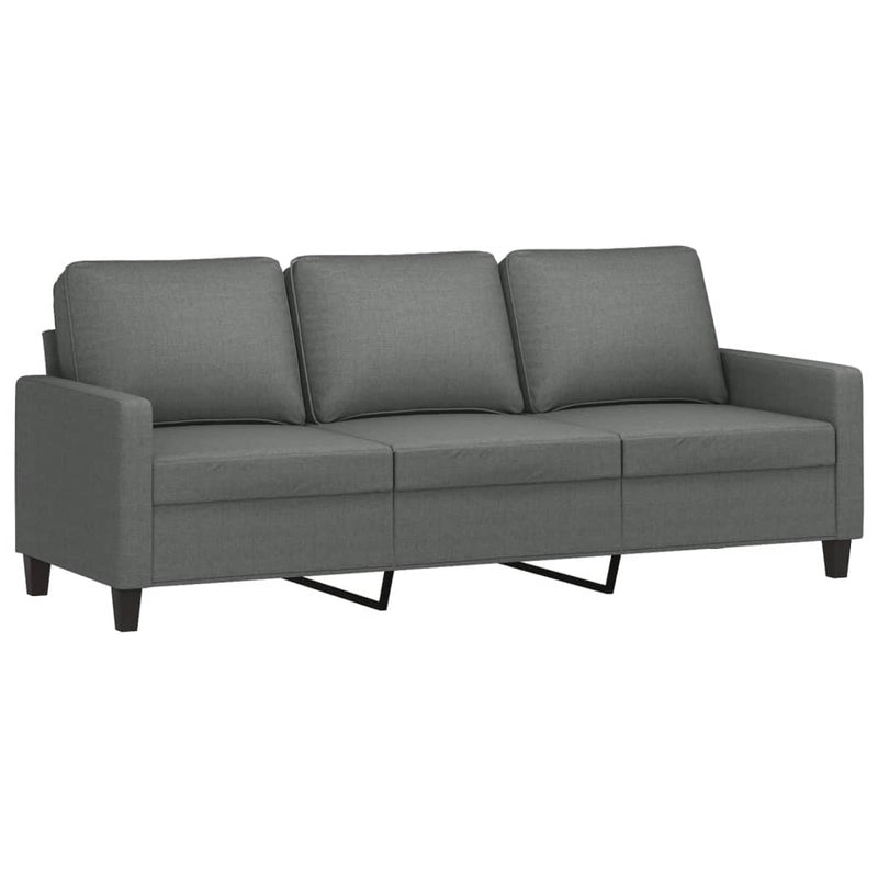 vidaXL 2 Piece Sofa Set with Cushions Dark Grey Fabric