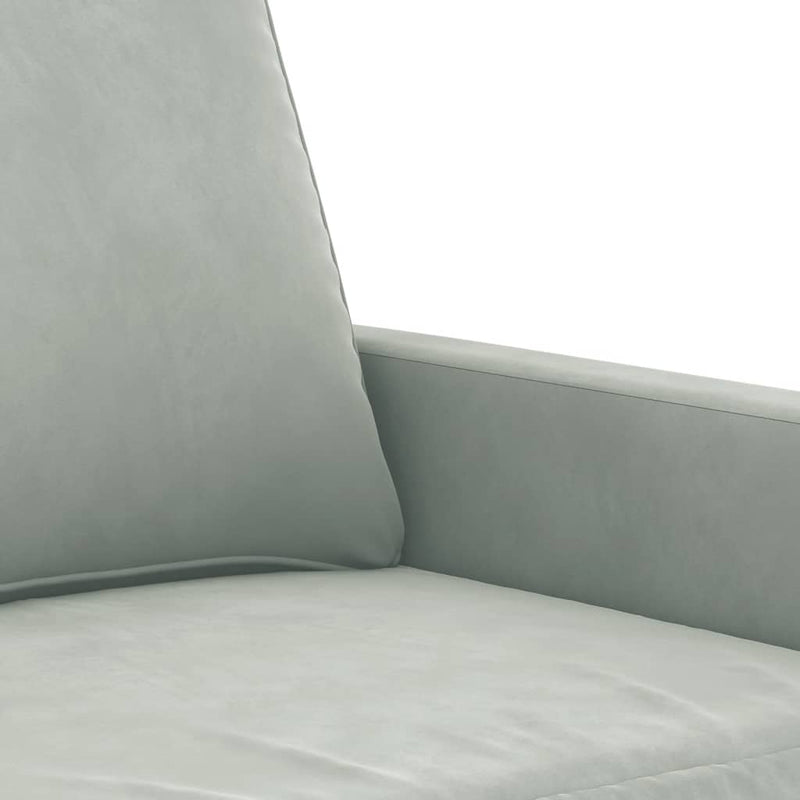 vidaXL 3 Piece Sofa Set with Cushions Light Grey Velvet
