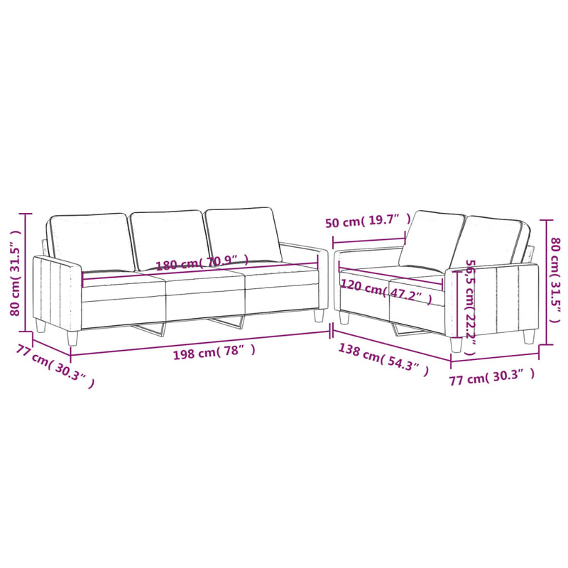 vidaXL 2 Piece Sofa Set with Cushions Black Velvet