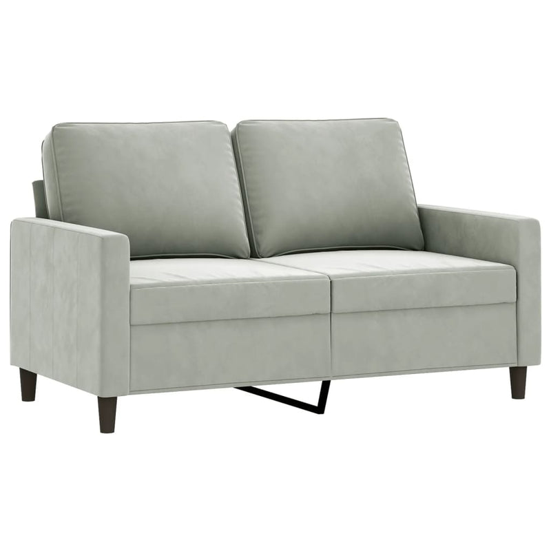 vidaXL 3 Piece Sofa Set with Cushions Light Grey Velvet
