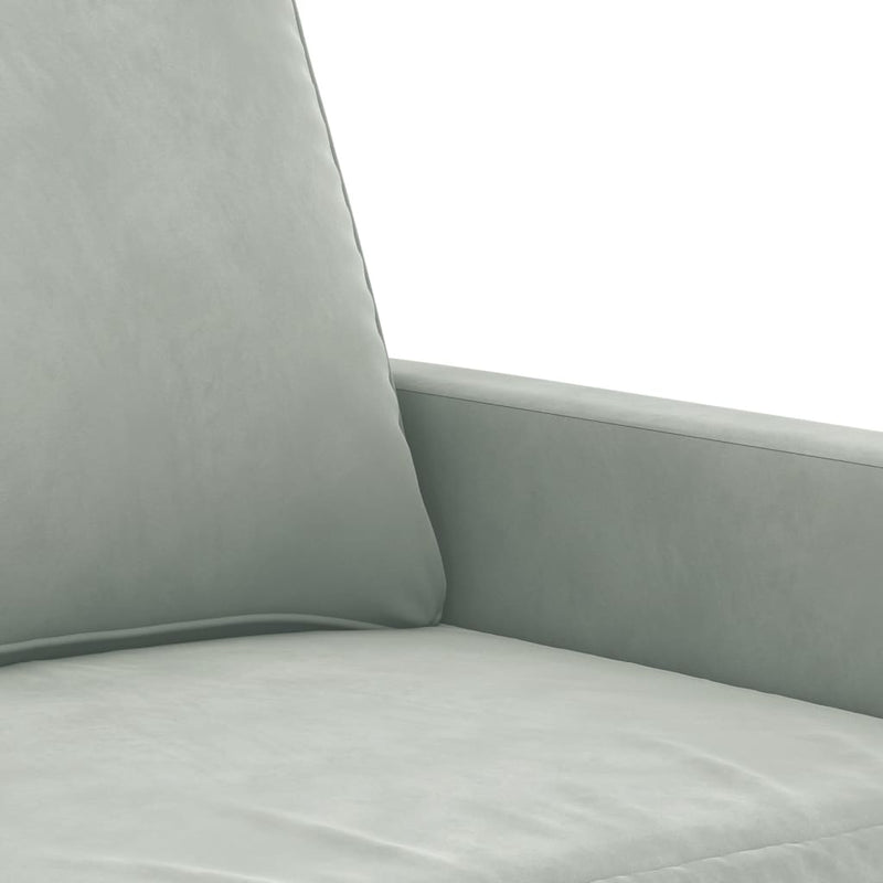 vidaXL 3 Piece Sofa Set with Cushions Light Grey Velvet