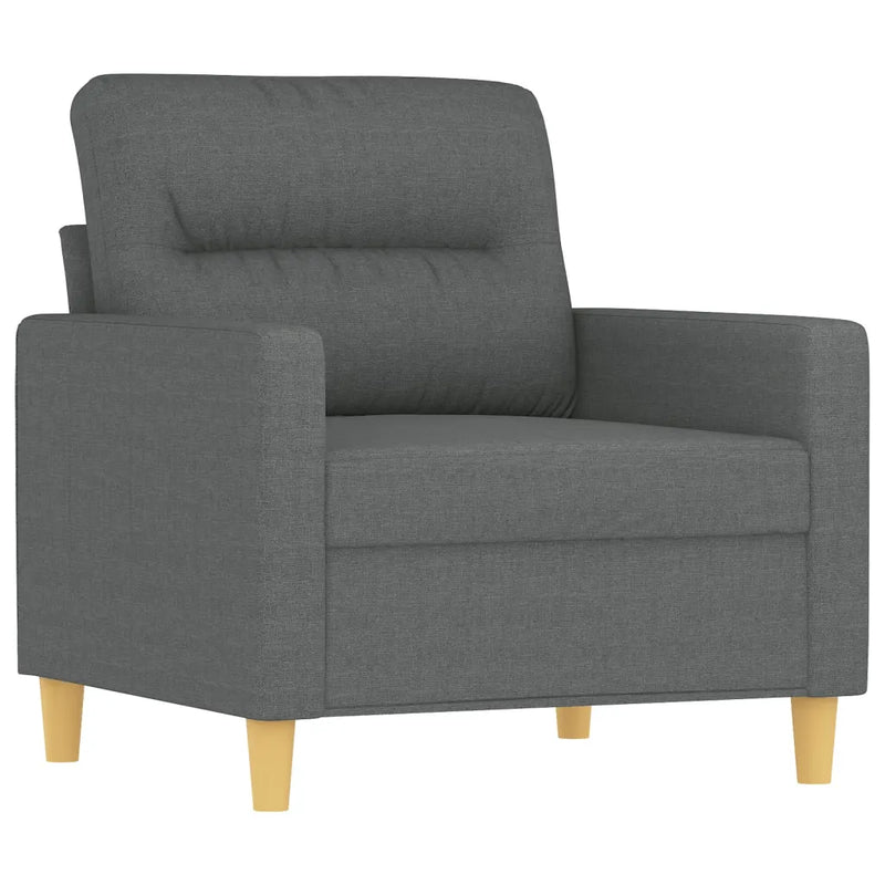 4 Piece Sofa Set with Cushions Dark Grey Fabric