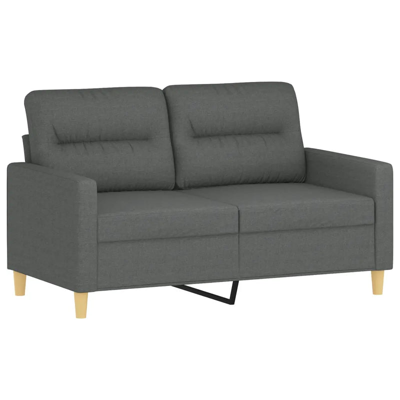 4 Piece Sofa Set with Cushions Dark Grey Fabric