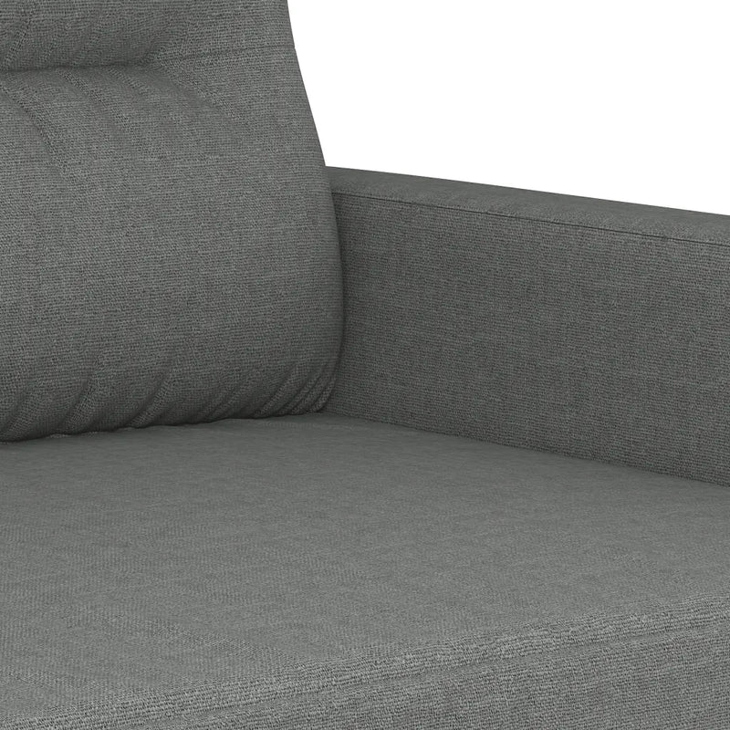 3 Piece Sofa Set with Pillows Dark Grey Fabric