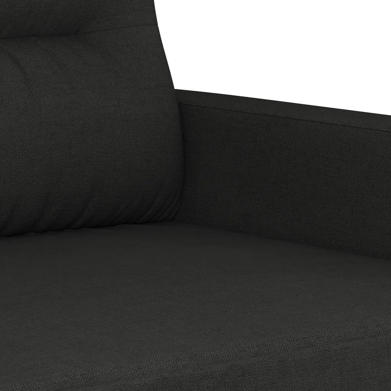 3 Piece Sofa Set with Cushions Black Fabric