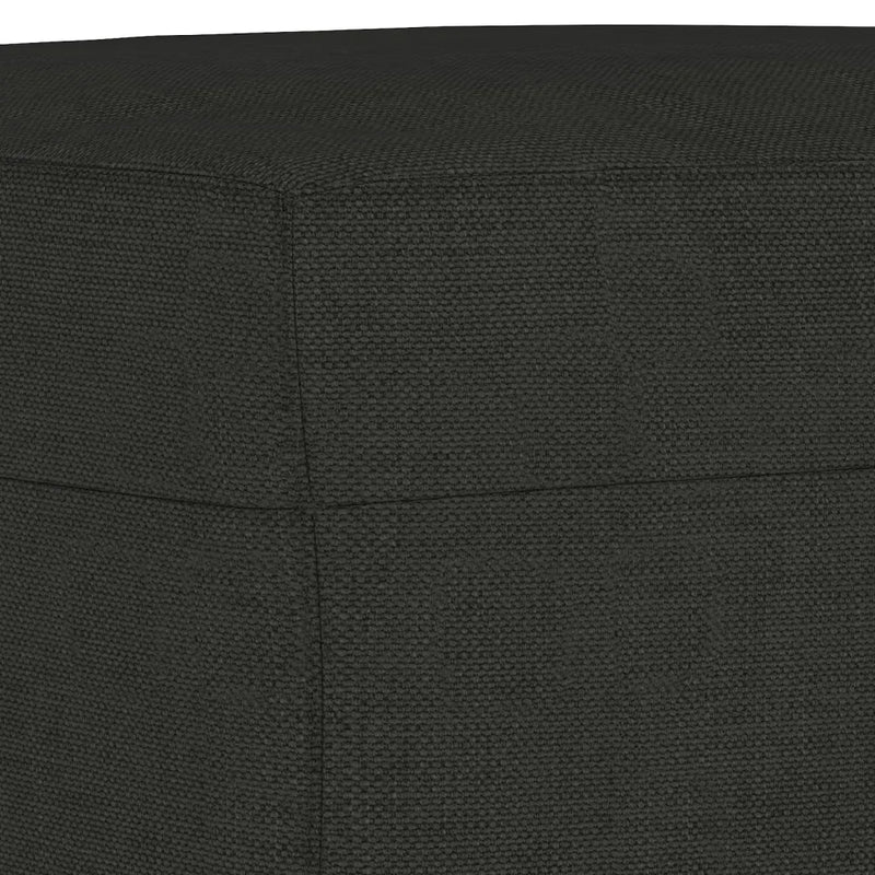 3 Piece Sofa Set with Pillows Black Fabric