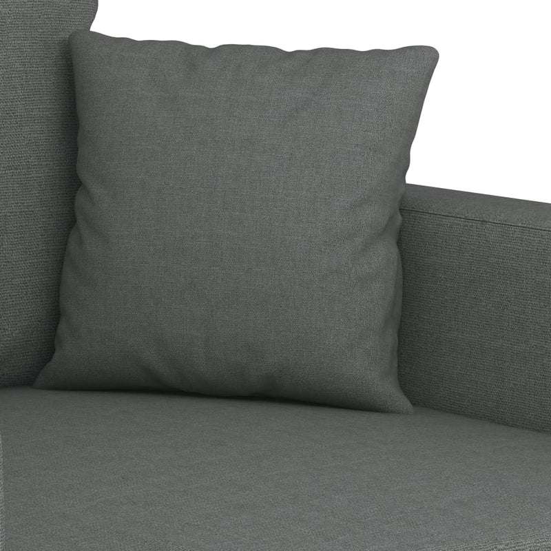 2 Piece Sofa Set with Cushions Dark Grey Fabric