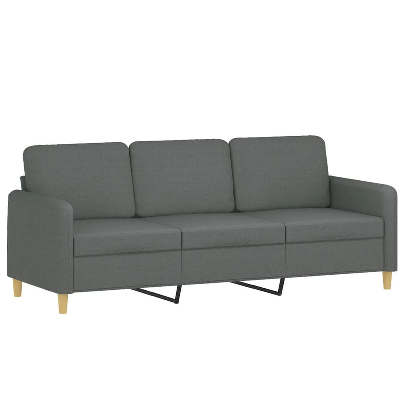 vidaXL 4 Piece Sofa Set with Cushions Dark Grey Fabric