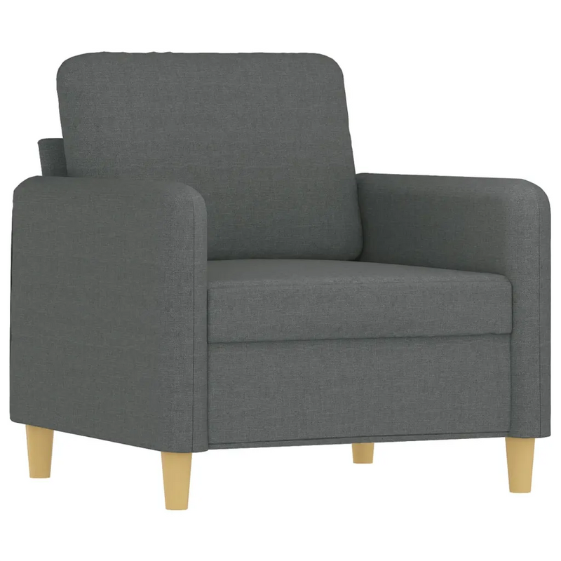 4 Piece Sofa Set with Pillows Dark Grey Fabric