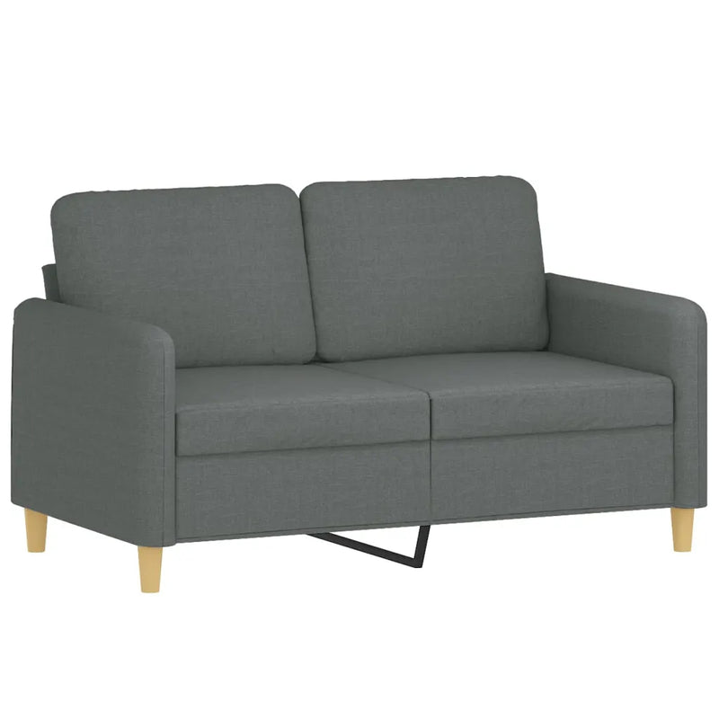4 Piece Sofa Set with Pillows Dark Grey Fabric