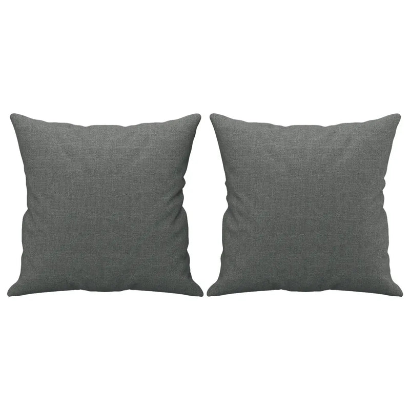 2 Piece Sofa Set with Pillows Dark Grey Fabric