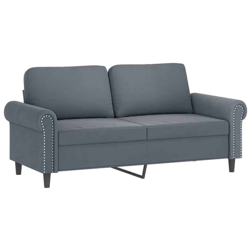 3 Piece Sofa Set with Cushions Dark Grey Velvet