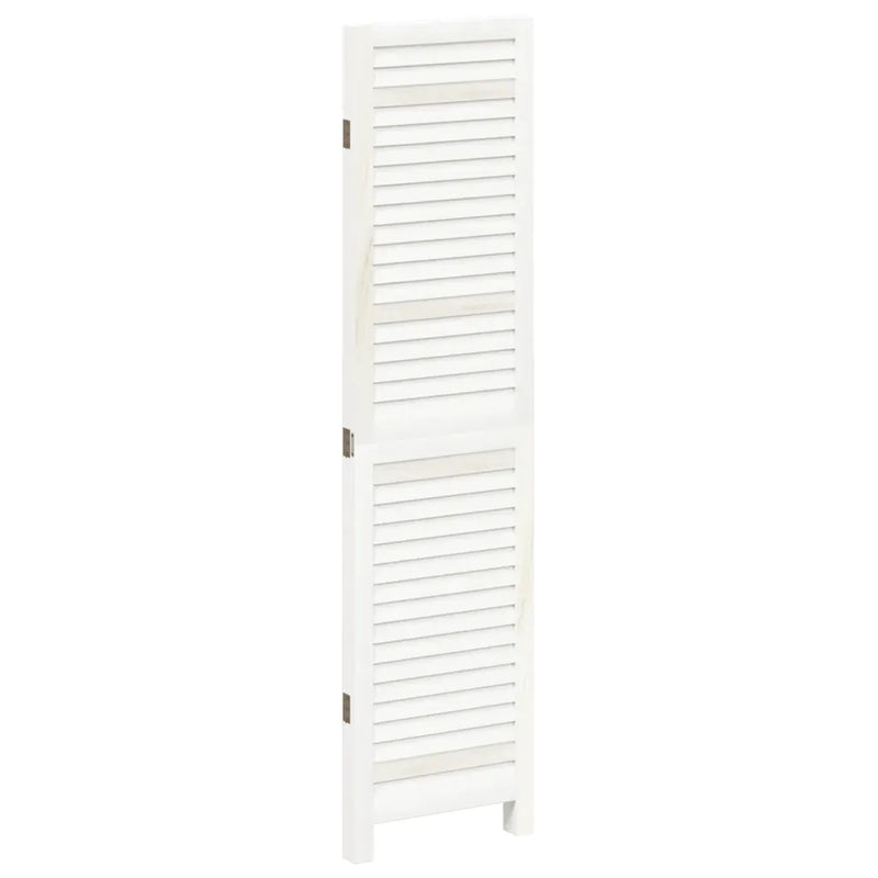 Room Divider 3 Panels White Solid Wood Paulownia