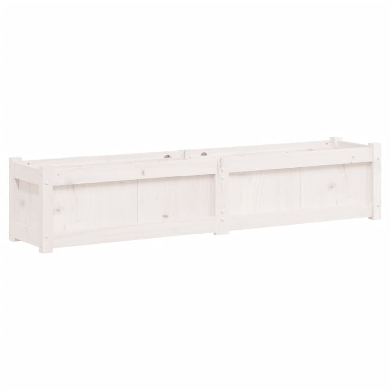 vidaXL Garden Planter White 150x31x31 cm Solid Wood Pine