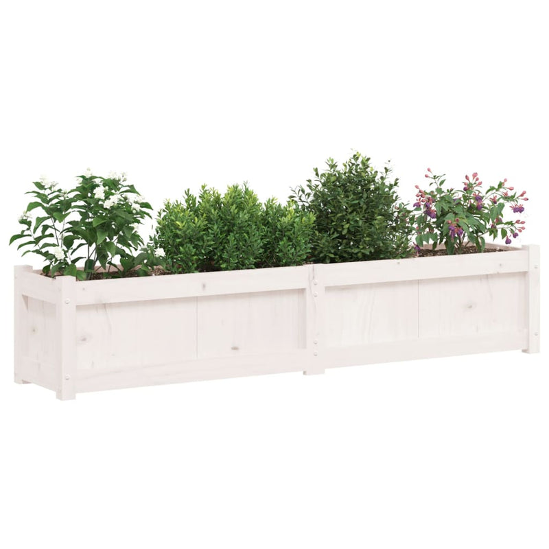 vidaXL Garden Planter White 150x31x31 cm Solid Wood Pine