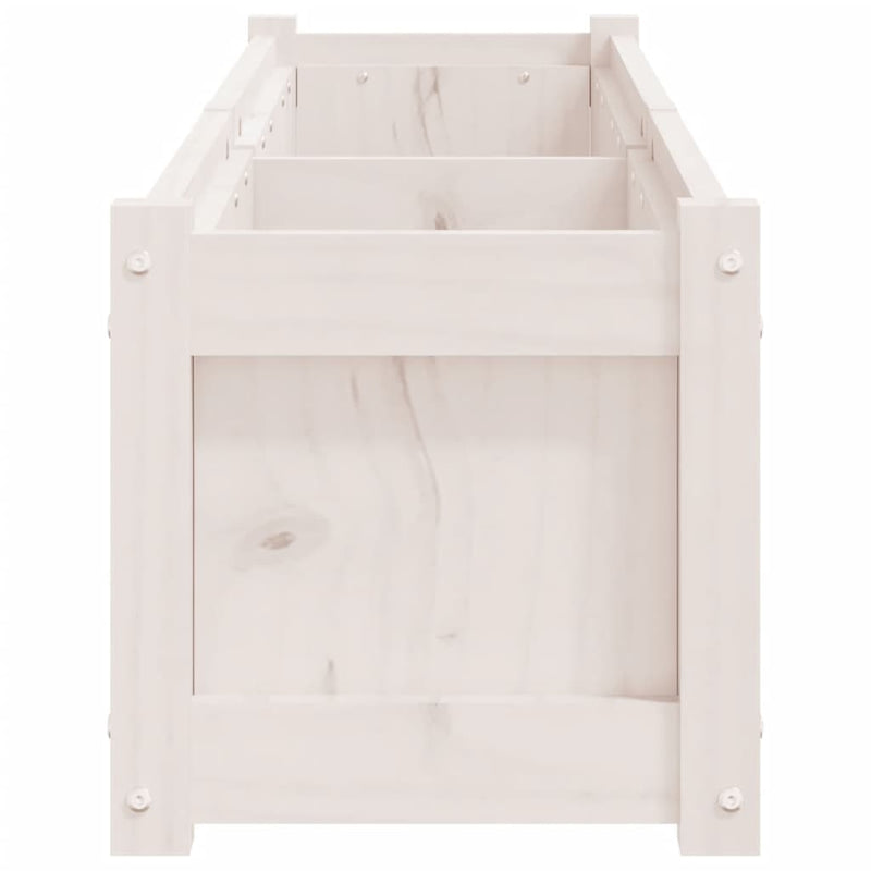 vidaXL Garden Planter White 150x31x31 cm Solid Wood Pine