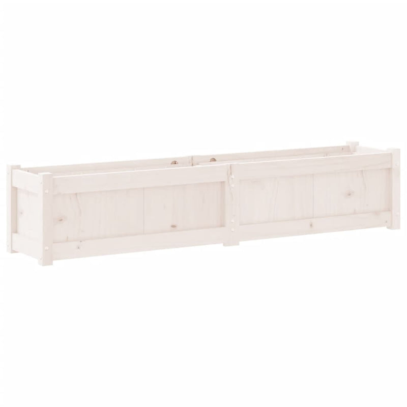vidaXL Garden Planter White 150x31x31 cm Solid Wood Pine