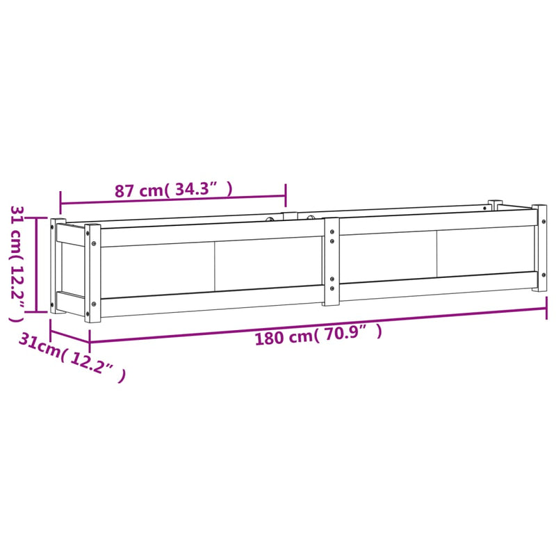 Garden Planters 2 pcs White Solid Wood Pine