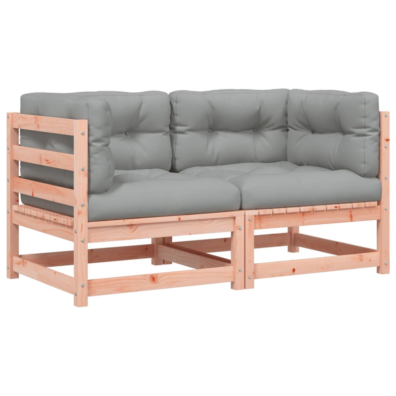 vidaXL Garden Sofas Corner with Cushions 2 pcs Solid Wood Douglas