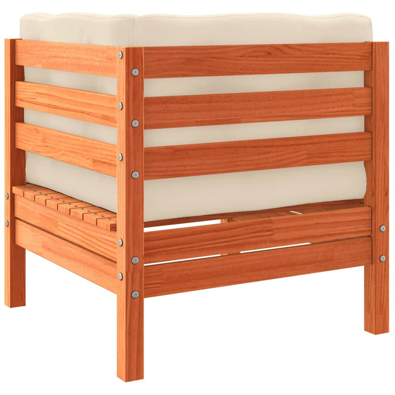 vidaXL Garden Sofa Corner with Cushions Wax Brown Solid Wood Pine