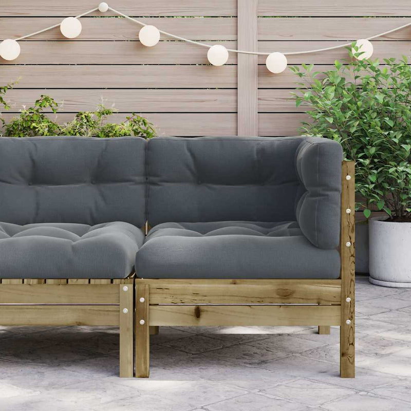vidaXL Garden Sofa Corner with Cushions Impregnated Wood Pine