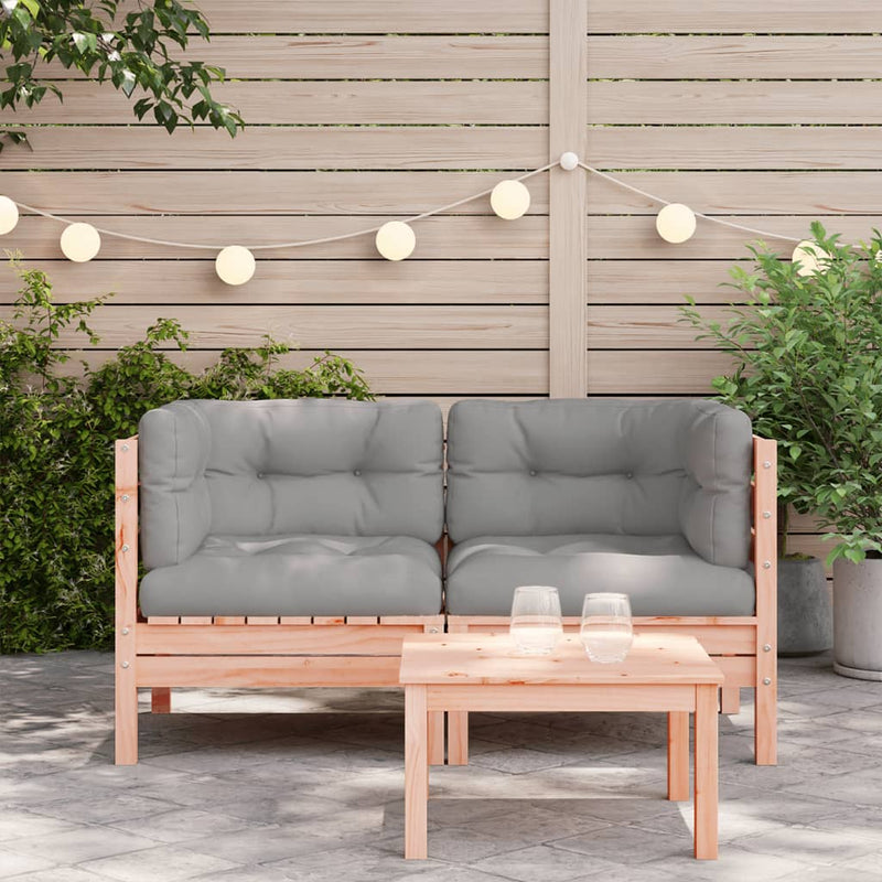 vidaXL Garden Sofa Corner with Cushions 2 pcs Solid Wood Douglas