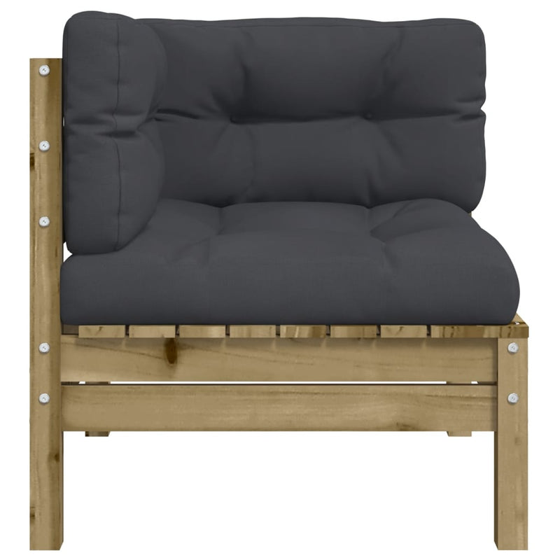 vidaXL Garden Sofa Corner with Cushions 2 pcs Impregnated Wood Pine