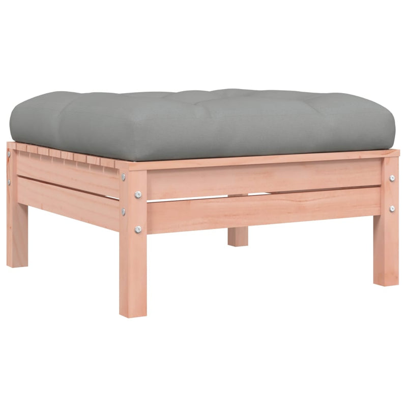 vidaXL Garden Footstool with Cushion Solid Wood Douglas