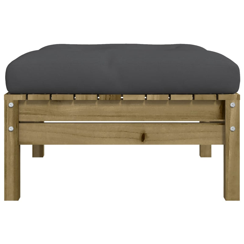 vidaXL Garden Footstools with Cushions 2 pcs Impregnated Wood Pine