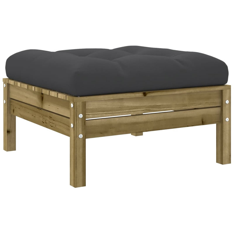 vidaXL Garden Footstools with Cushions 2 pcs Impregnated Wood Pine