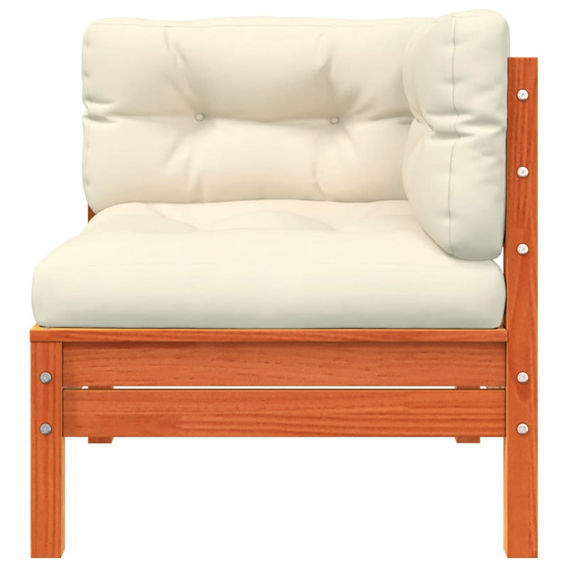 vidaXL Garden Sofa with Cushions and Footstool 3-Seater