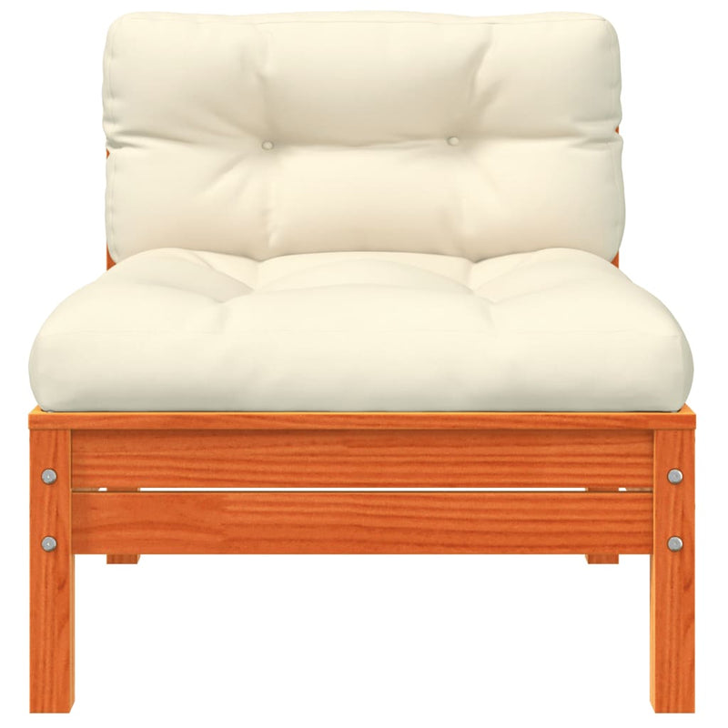 vidaXL Garden Sofa with Cushions and Footstool 3-Seater