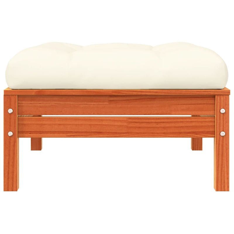 vidaXL Garden Sofa with Cushions and Footstool 3-Seater