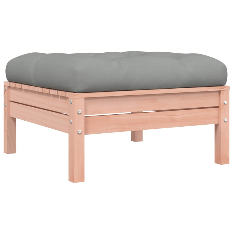 vidaXL Garden Sofa with Cushions and Footstool 3-Seater