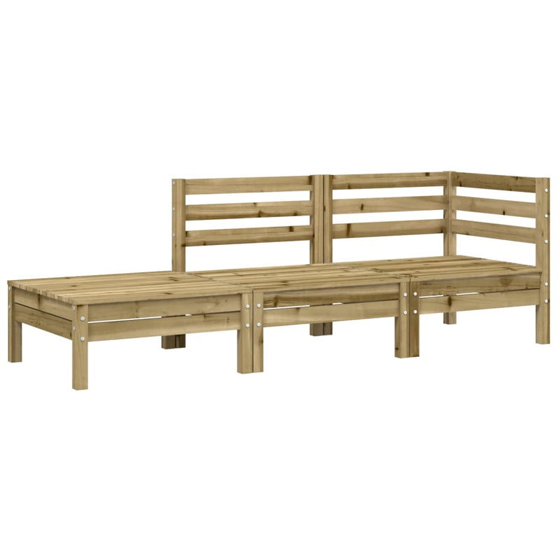 vidaXL Garden Sofa with Cushions and Footstool 3-Seater