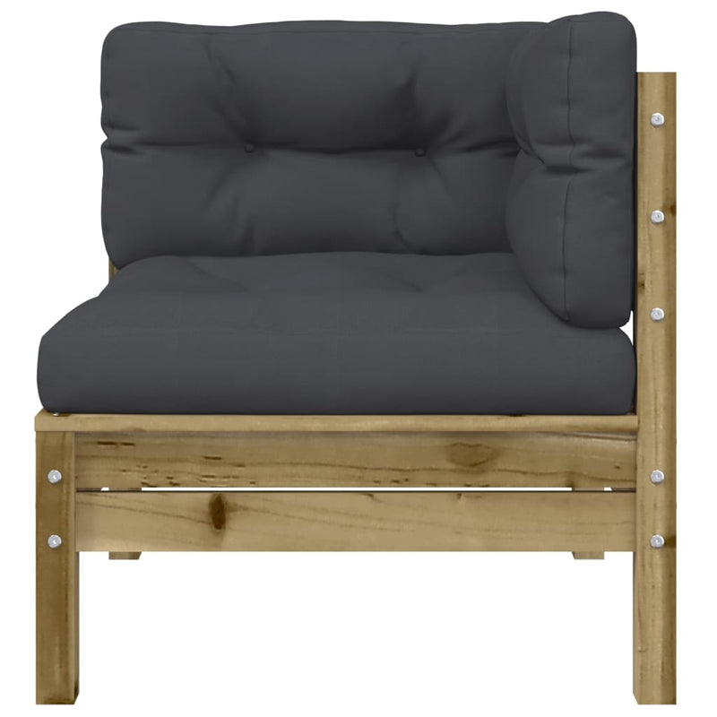 vidaXL Garden Sofa with Cushions and Footstool 3-Seater