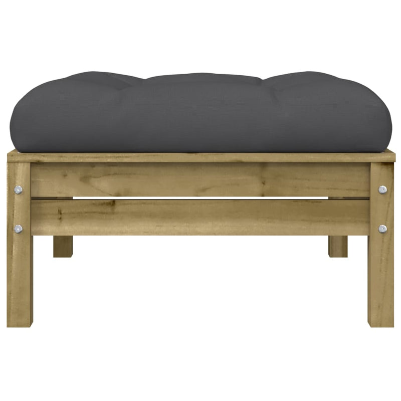 vidaXL Garden Sofa with Cushions and Footstool 3-Seater