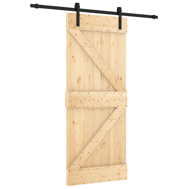 vidaXL Sliding Door with Hardware Set 85x210 cm Solid Wood Pine