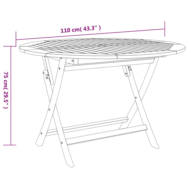 vidaXL 5 Piece Garden Dining Set Solid Wood Acacia