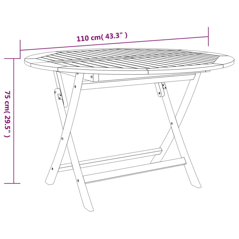 vidaXL 5 Pieces Garden Dining Set Solid Wood Acacia