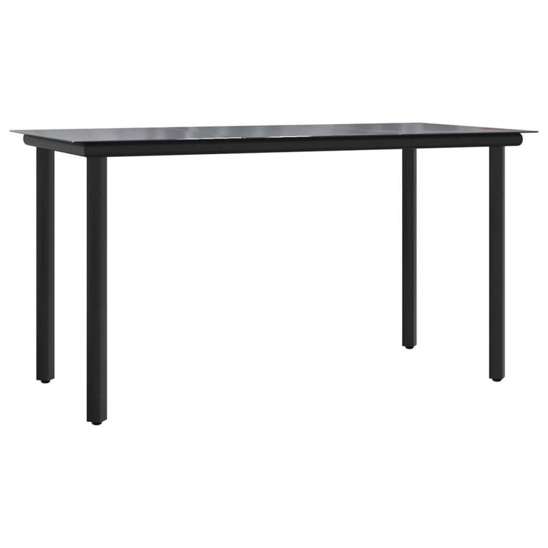 vidaXL 5 Piece Garden Dining Set Black Poly Rattan and Steel