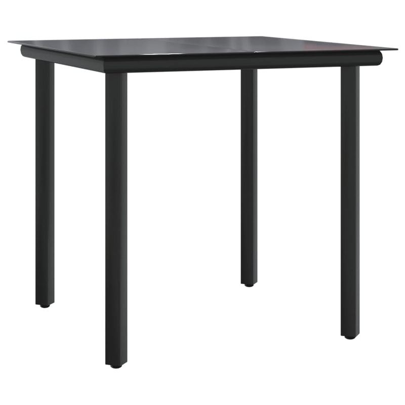vidaXL 5 Piece Garden Dining Set Black Poly Rattan and Steel