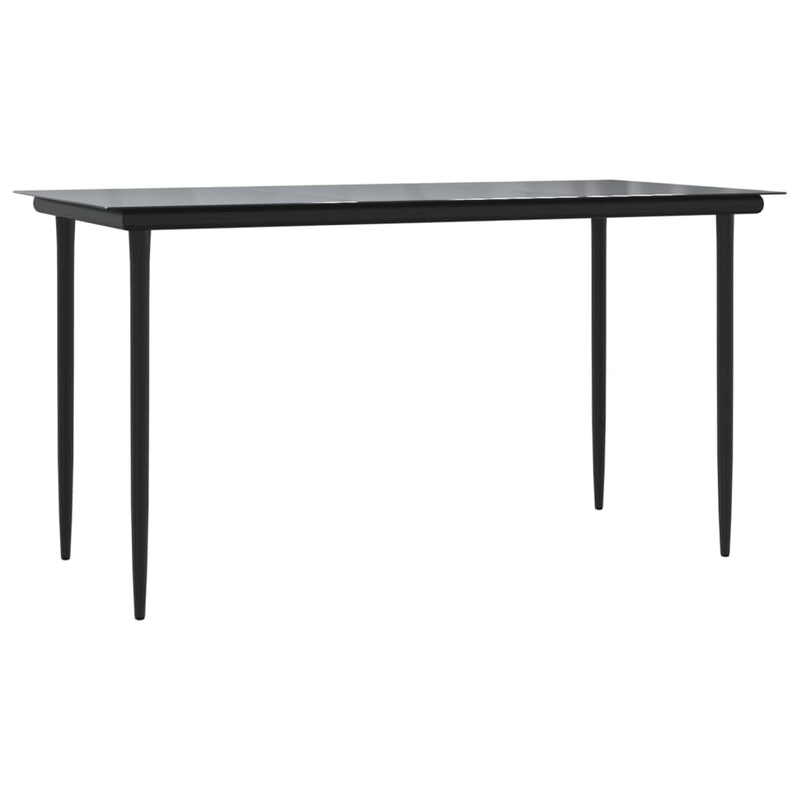 vidaXL 5 Piece Garden Dining Set Grey and Black Poly Rattan and Steel