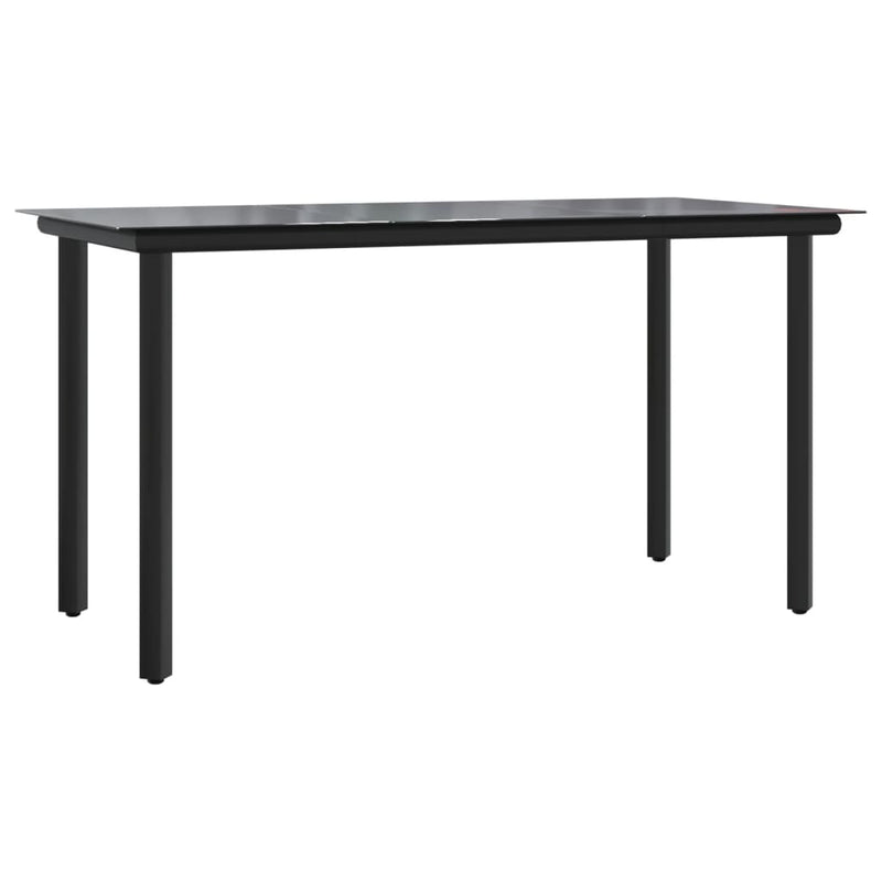 vidaXL 5 Piece Garden Dining Set Black Poly Rattan and Steel