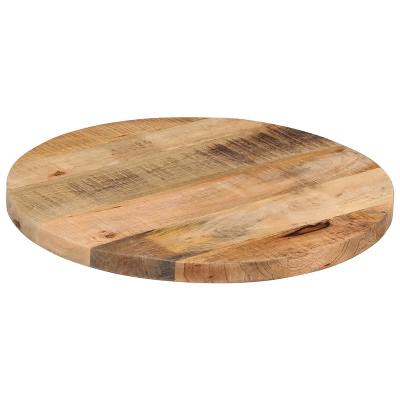 Table Top �� 40x2.5 cm Round Solid Wood Rough Mango