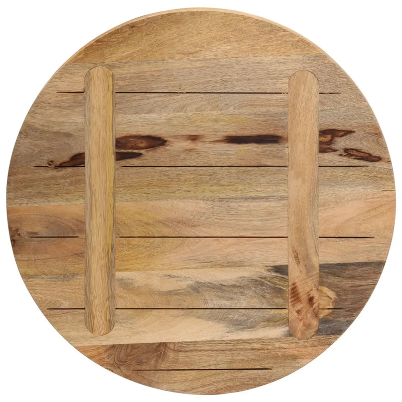 Table Top �� 50x2.5 cm Round Solid Wood Rough Mango